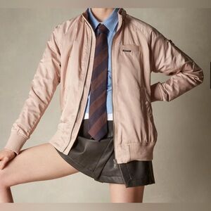 EUC, Members Only Satin Racer Jacket in Blush, Classic Bomber, Size Women’s S